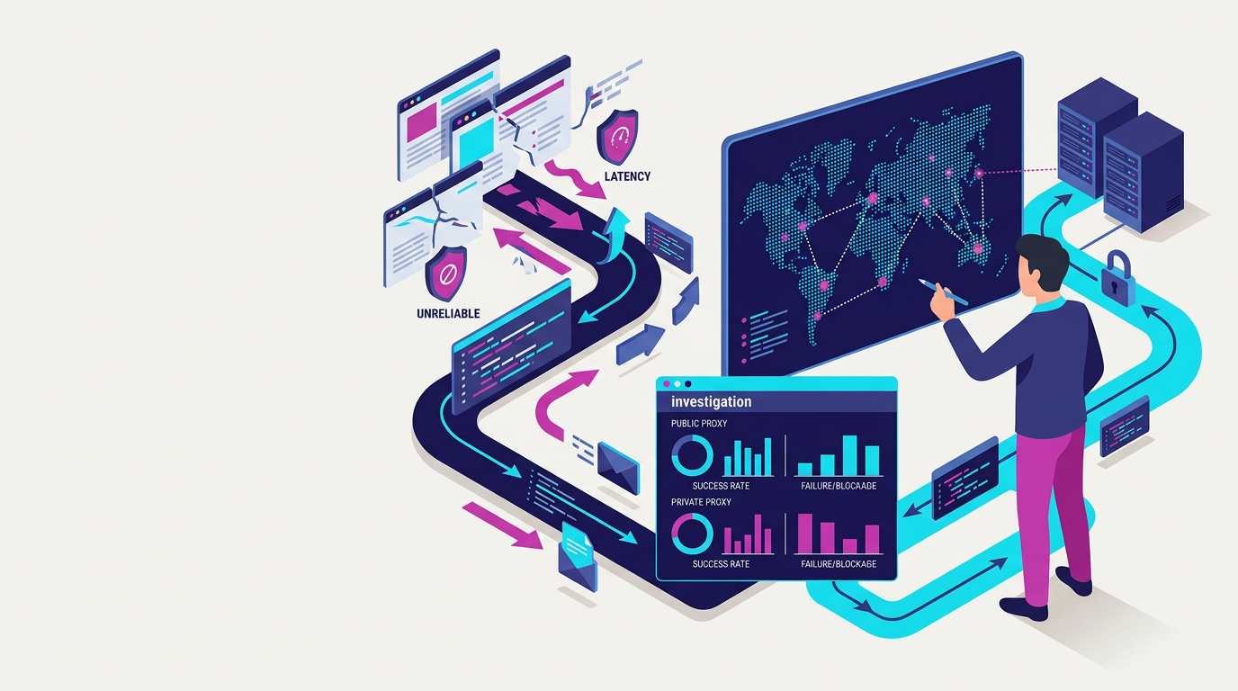 Data-backed analysis of proxy performance with charts, highlighting whether are public proxy lists worth it for scraping